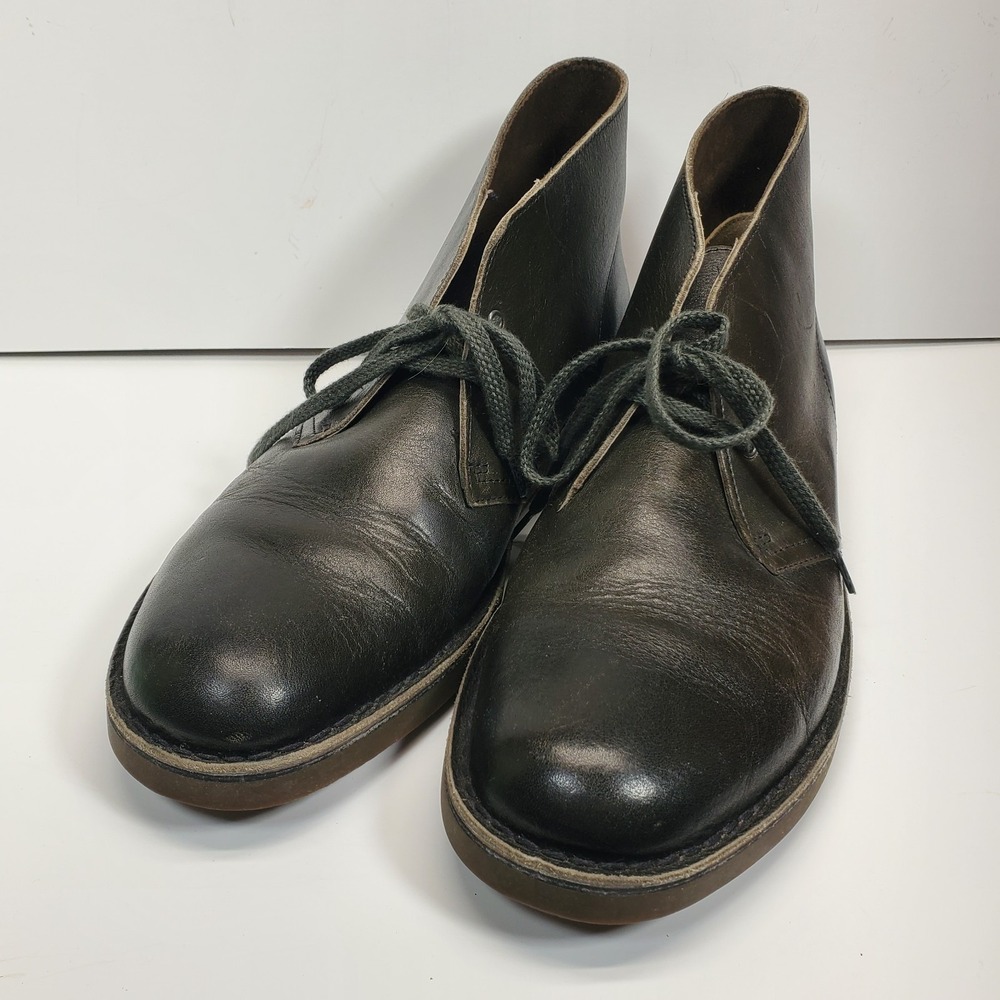 Clarks Men's Chukka Boots Size 12M Bushacre 2 Black Leather Ankle Lace Up 15522